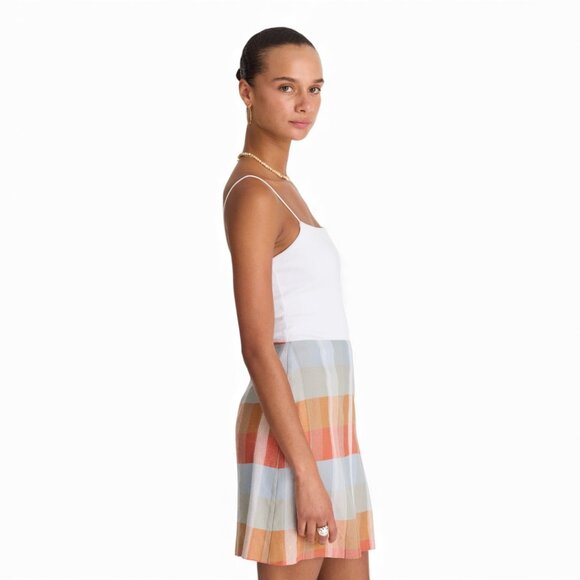 Madewell Single-Pleat Linen Mini Skirt Size 8 - Picture 2 of 11